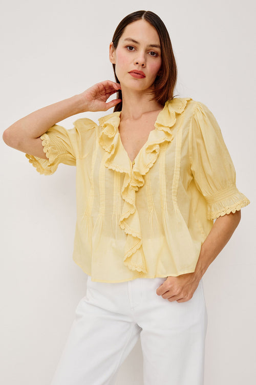 RAILS BLOOM RUFFLE BLOUSE - SUNSHINE YELLOW