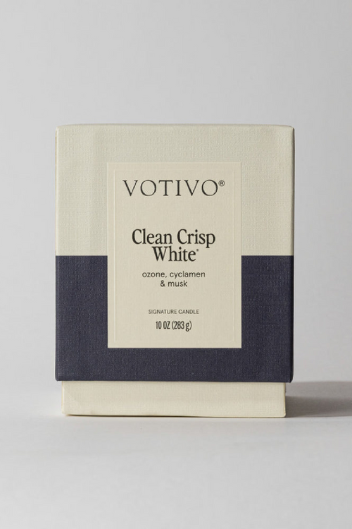 VOTIVO SIGNATURE 10oz CANDLE - CLEAN CRISP WHITE