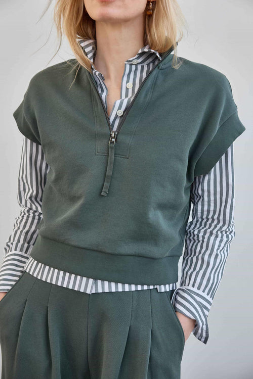 LILLA P ZIP MOCK NECK