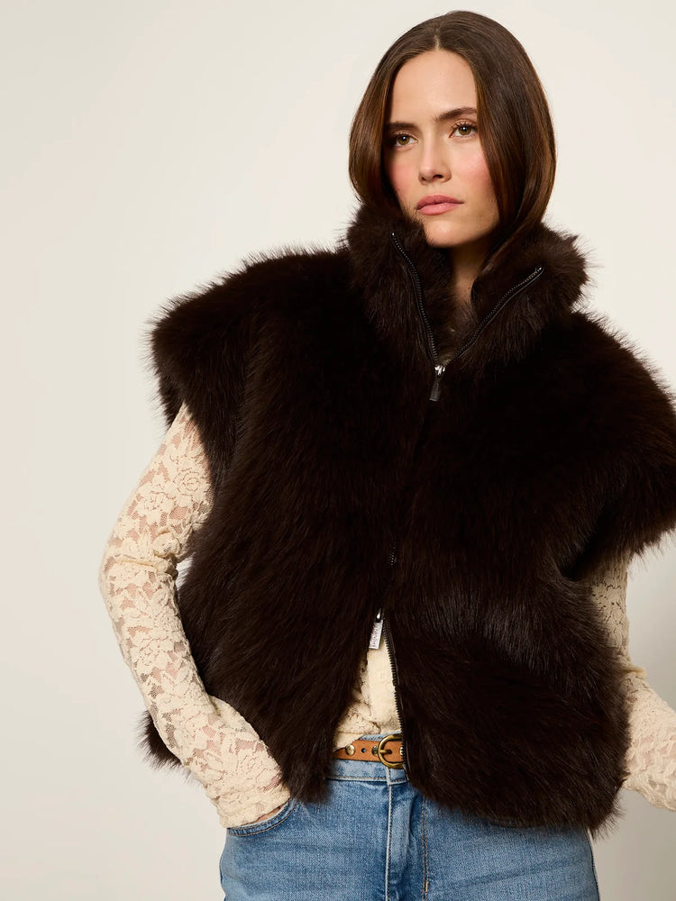 SANCTUARY SILKY FUR VEST